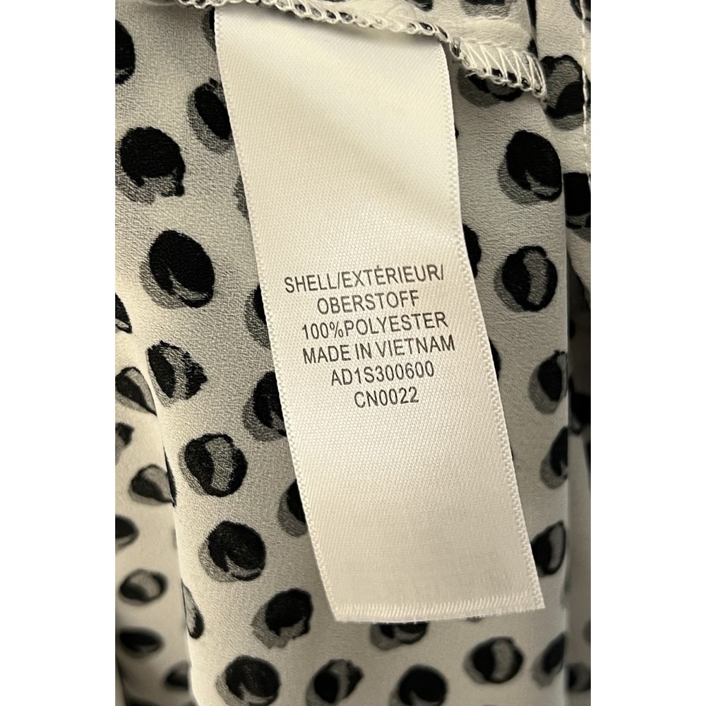 Adrianna Papell Blouse Top  Womens Sz 1X White Gray Black Geo Dot 3/4 Sleeve New - Picture 4 of 8